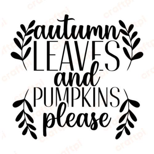 Autumn Leaves And Pumpkins Please Wreath Svg Png Psd Dxf Ai