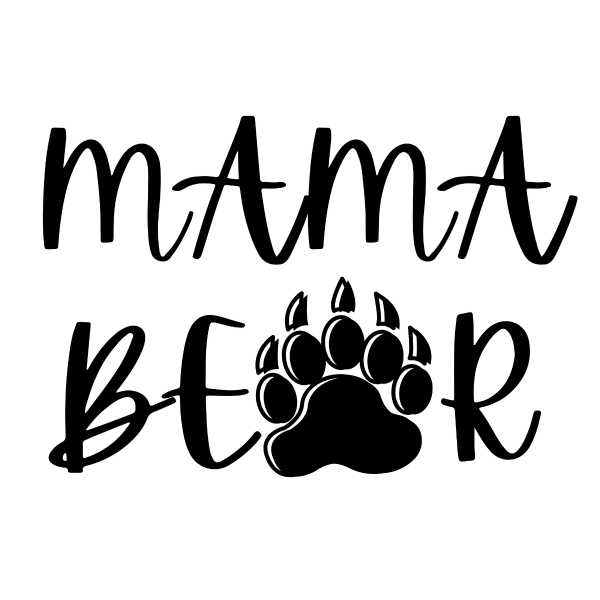 mama bear with paw