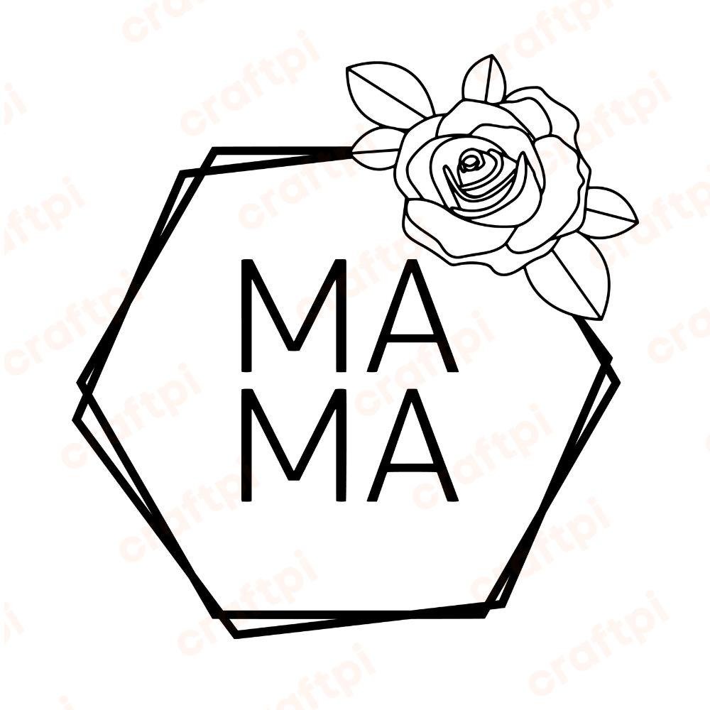 mama hexagon flower svg ur1639m1