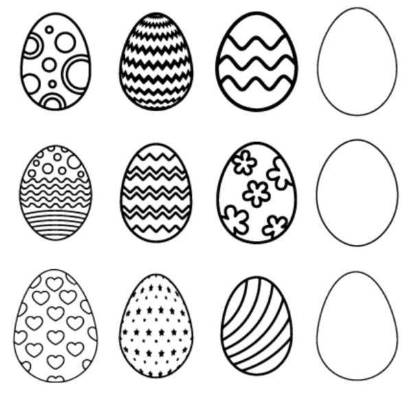 black and white easter eggs bundle svg ur1349m1