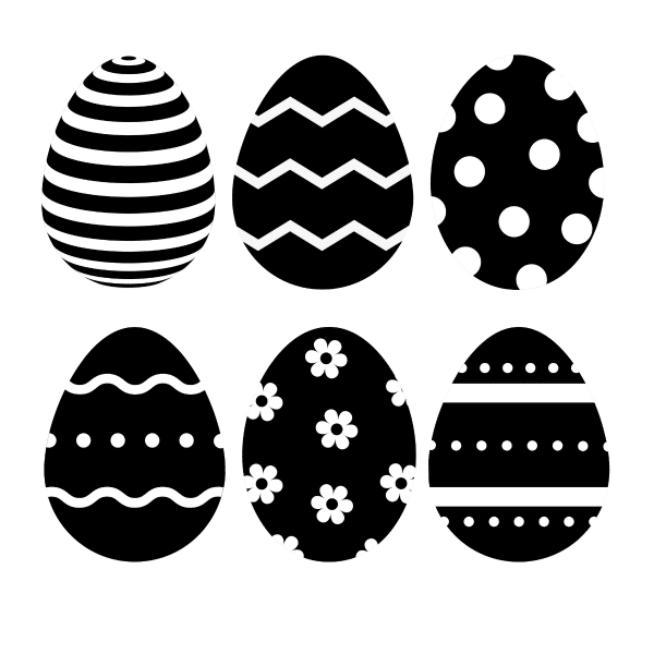black and white pattern easter eggs