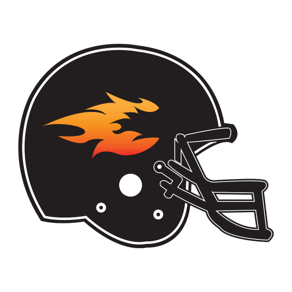 flame football helmet