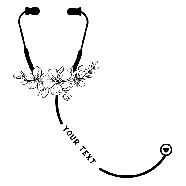floral stethoscope monogram
