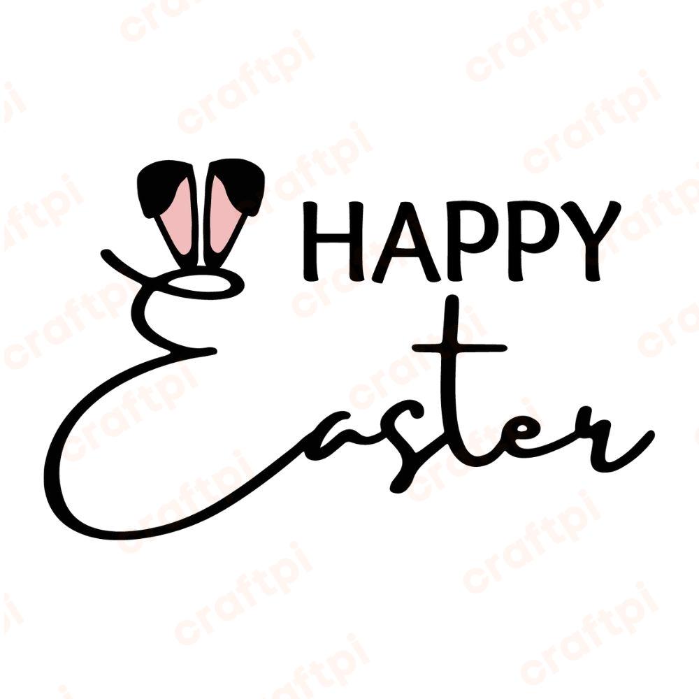 happy easter bunny with ear svg ur1401m1