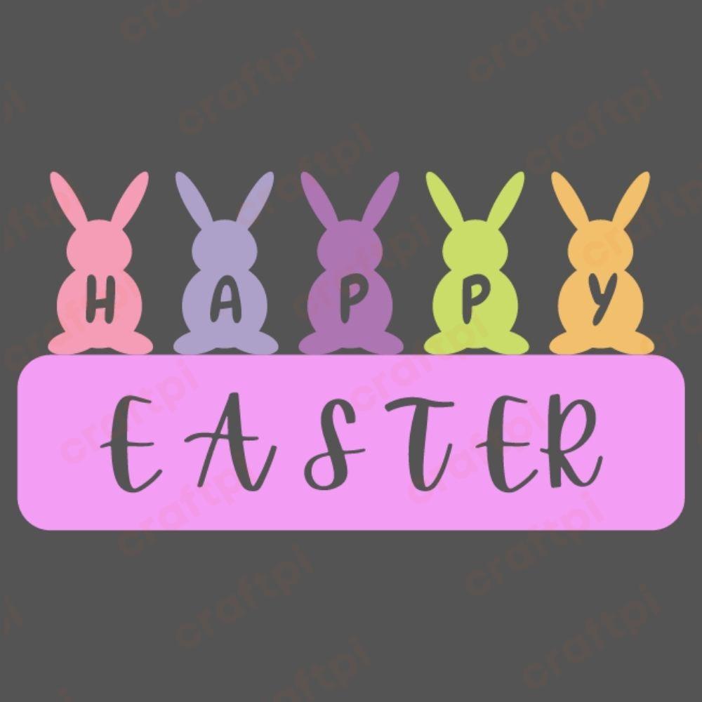 happy easter with bunnies svg ur1549m1