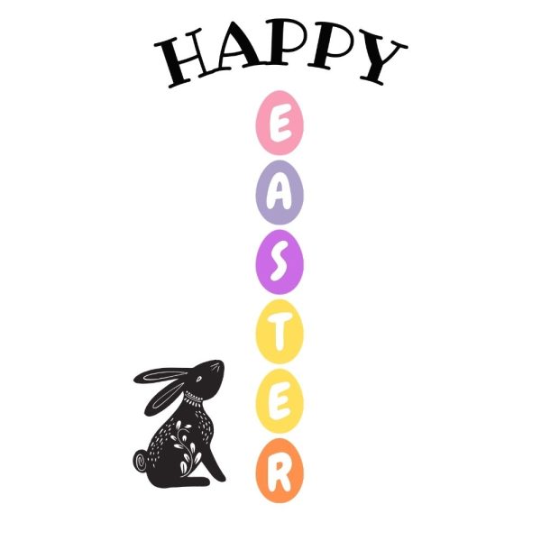 happy easter with floral bunny svg ur1542m1