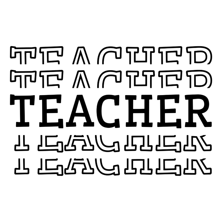 Stacked Teacher Text SVG File for Cricut & Silhouette | Craftpi