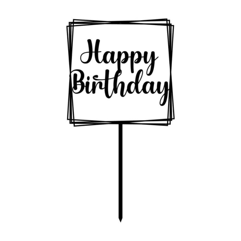 Simple Rectangle Cake Topper SVG File for Cricut | Craftpi