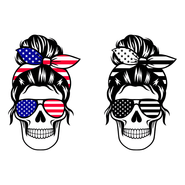 american patriotic skull mom