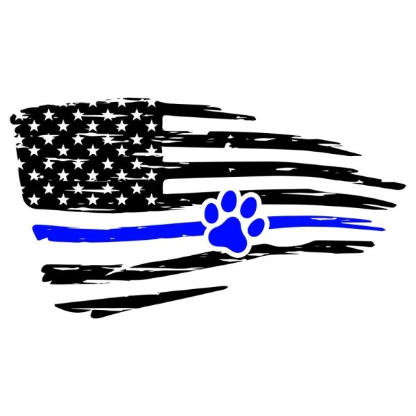 distressed thin blue line dog paw flag u998r1207m1