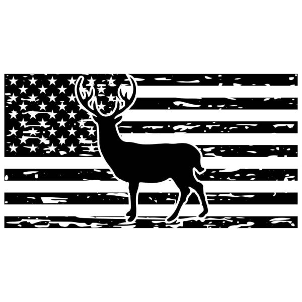 distressed usa flag with deer svg cut file u3255r3978m1