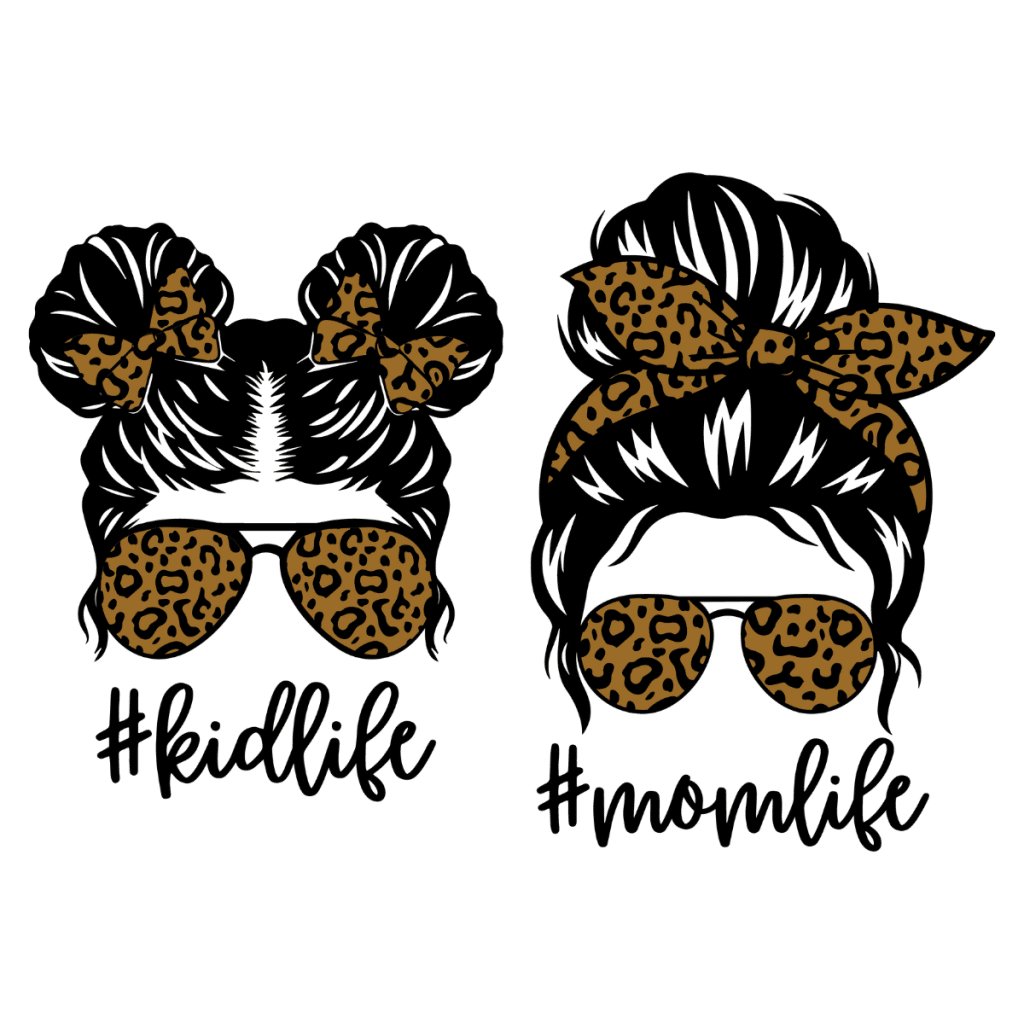 Outline Messy Bun Mom Life SVG File for Cricut & Silhouette | Craftpi
