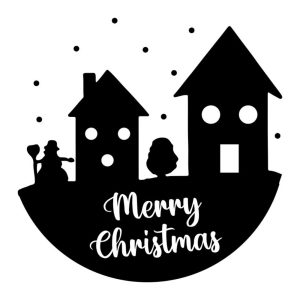 Merry Christmas Winter Scene SVG, PNG, JPG, PSD, DXF, AI Files