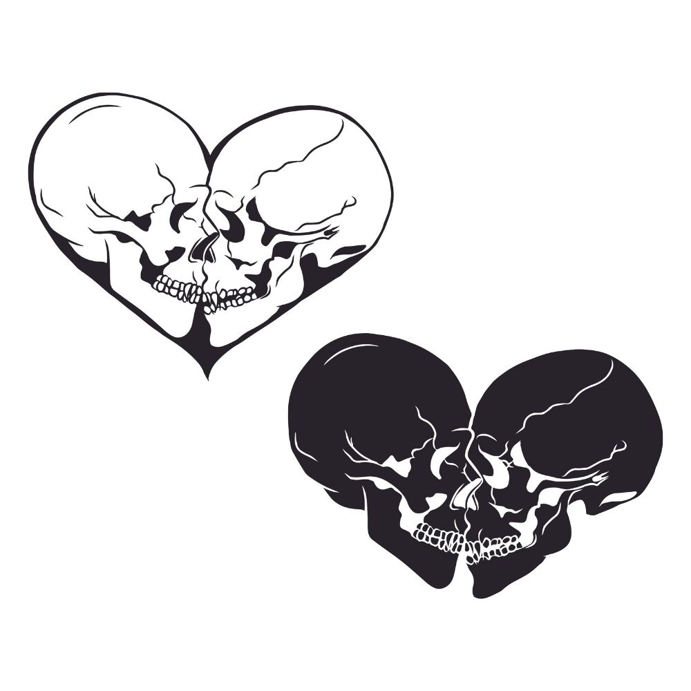 Heart Love Skull SVG, PNG, JPG, PSD, DXF, AI Files | Craftpi