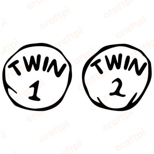 Twin 1 Twin 2 SVG, PNG, JPG, PSD, DXF Files | Craftpi