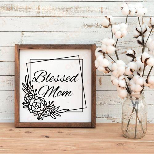 Blessed Mom Floral Square 4