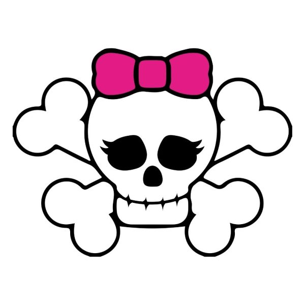Cute Skull with Pink Bow