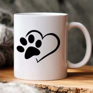 Dog Paw Heart SVG, PNG, JPG, PSD, DXF Files | Craftpi