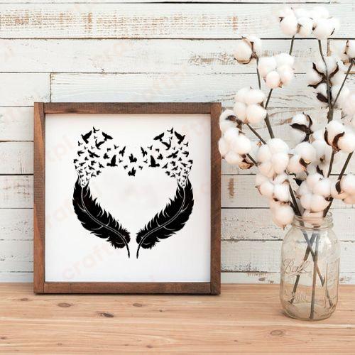 Feather Heart with Bird 5