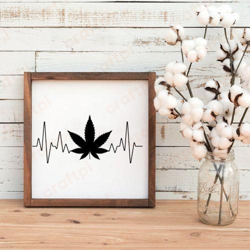 Marijuana Leaf Heartbeat 5