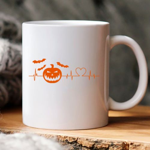 Pumpkin Heartbeat SVG, PNG, JPG, PSD, DXF Files | Craftpi