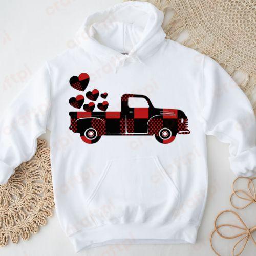 Red Buffalo Plaid Christmas Truck with Heart 4