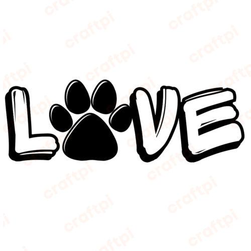 Love Paw Print Svg, Png, Jpg Files 