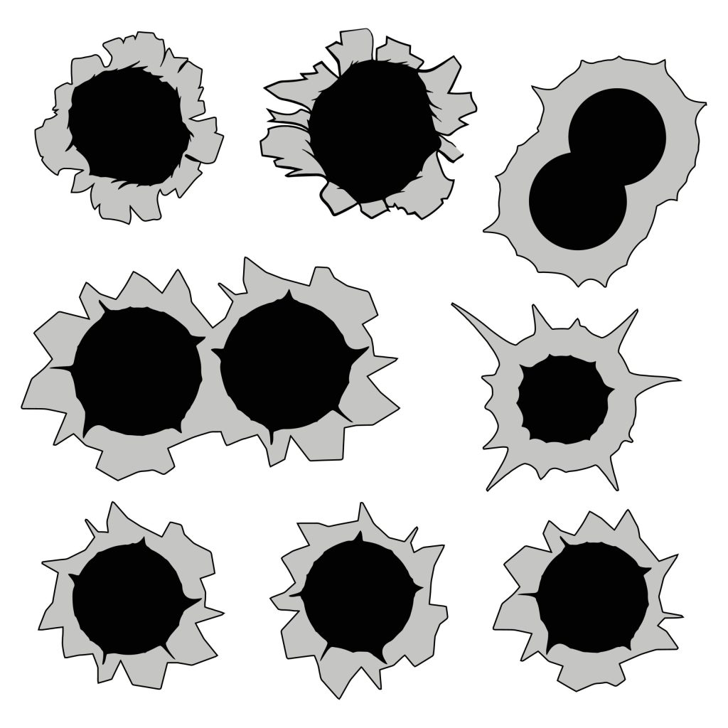 Bullet Hole Bundle SVG, PNG, JPG, PSD, DXF Files | Craftpi