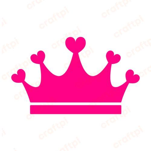 Pink Heart Crown SVG, PNG, JPG, PSD, DXF Files | Craftpi