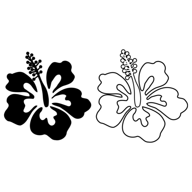 Hibiscus Bundle SVG, PNG, JPG, PSD, DXF Files | Craftpi