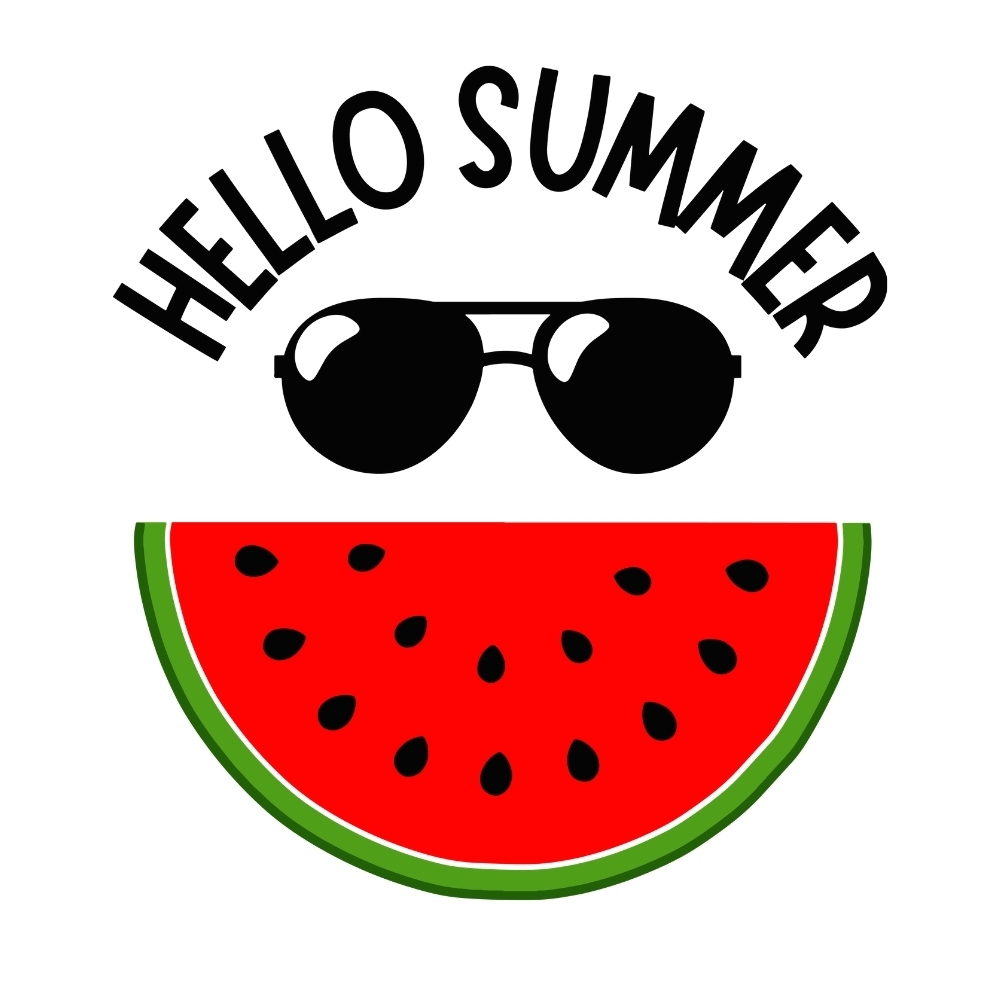 Hello Summer Watermelon Sunglasses SVG, PNG, JPG, PSD, DXF Files | Craftpi