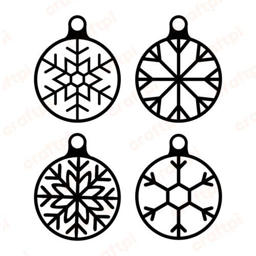 Snowflake Christmas Balls SVG, PNG, JPG, PSD, DXF Files | Craftpi