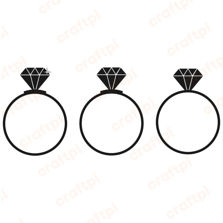 Wedding Rings SVG, PNG, JPG, PSD, DXF Files | Craftpi