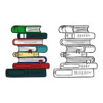 Stack Of Books SVG, PNG, JPG, PSD, DXF Files | Craftpi
