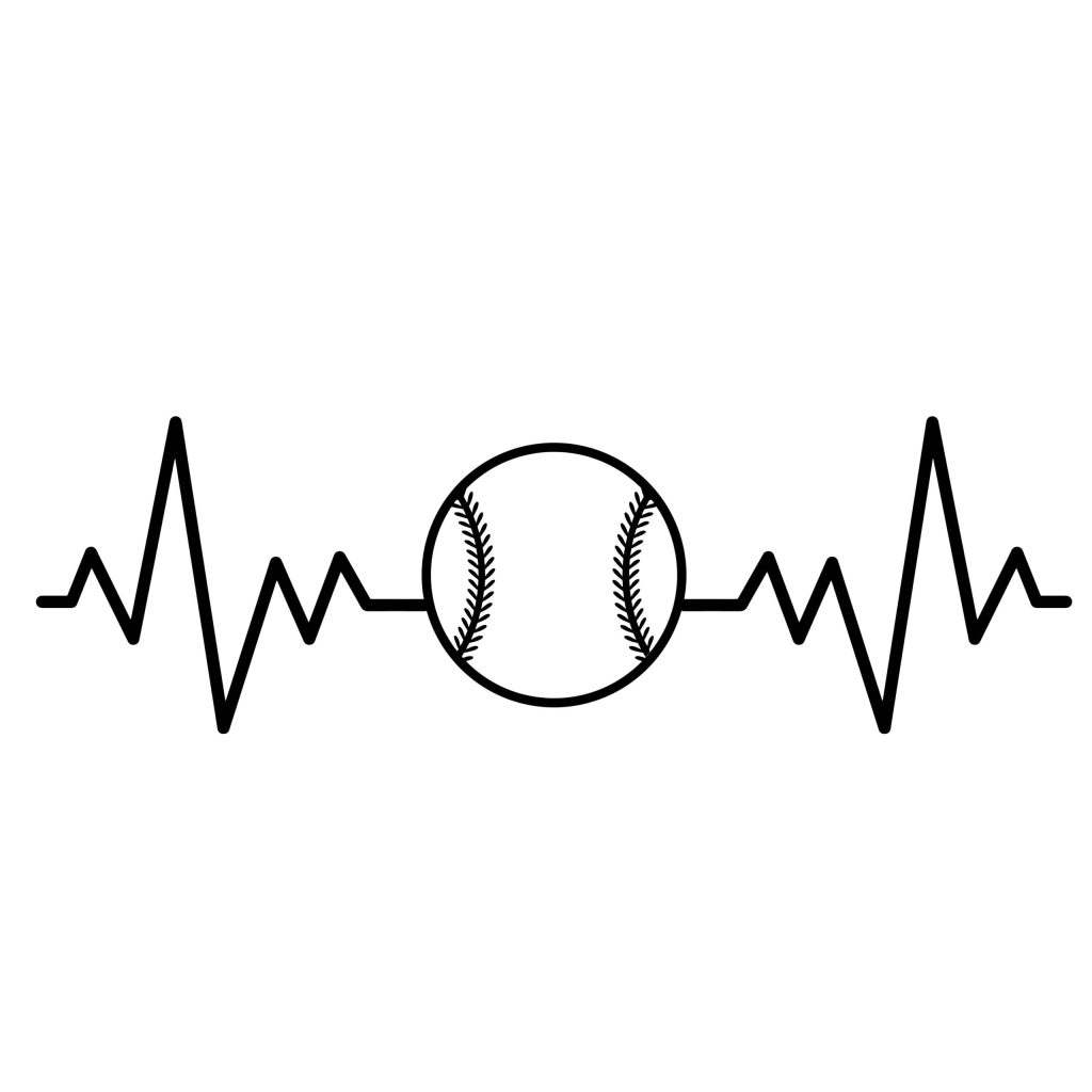 Baseball Heartbeat SVG, PNG, JPG, PSD, DXF Files | Craftpi