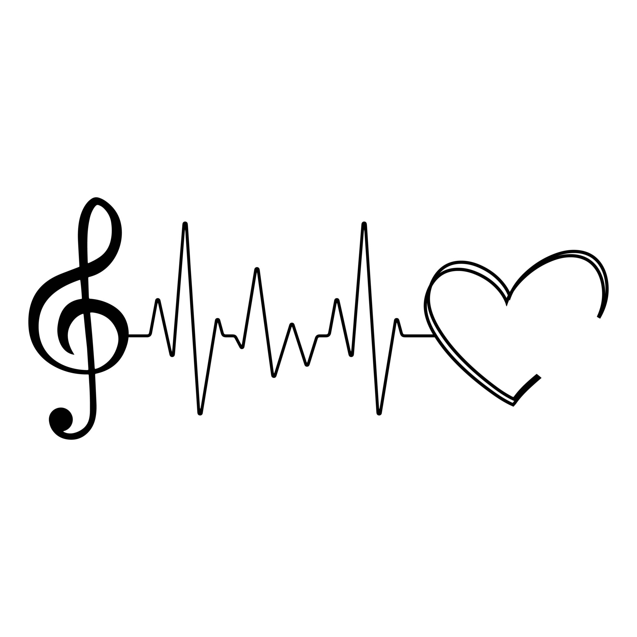 Music Notes With Heart SVG, PNG, JPG, PSD, PDF Files | Craftpi