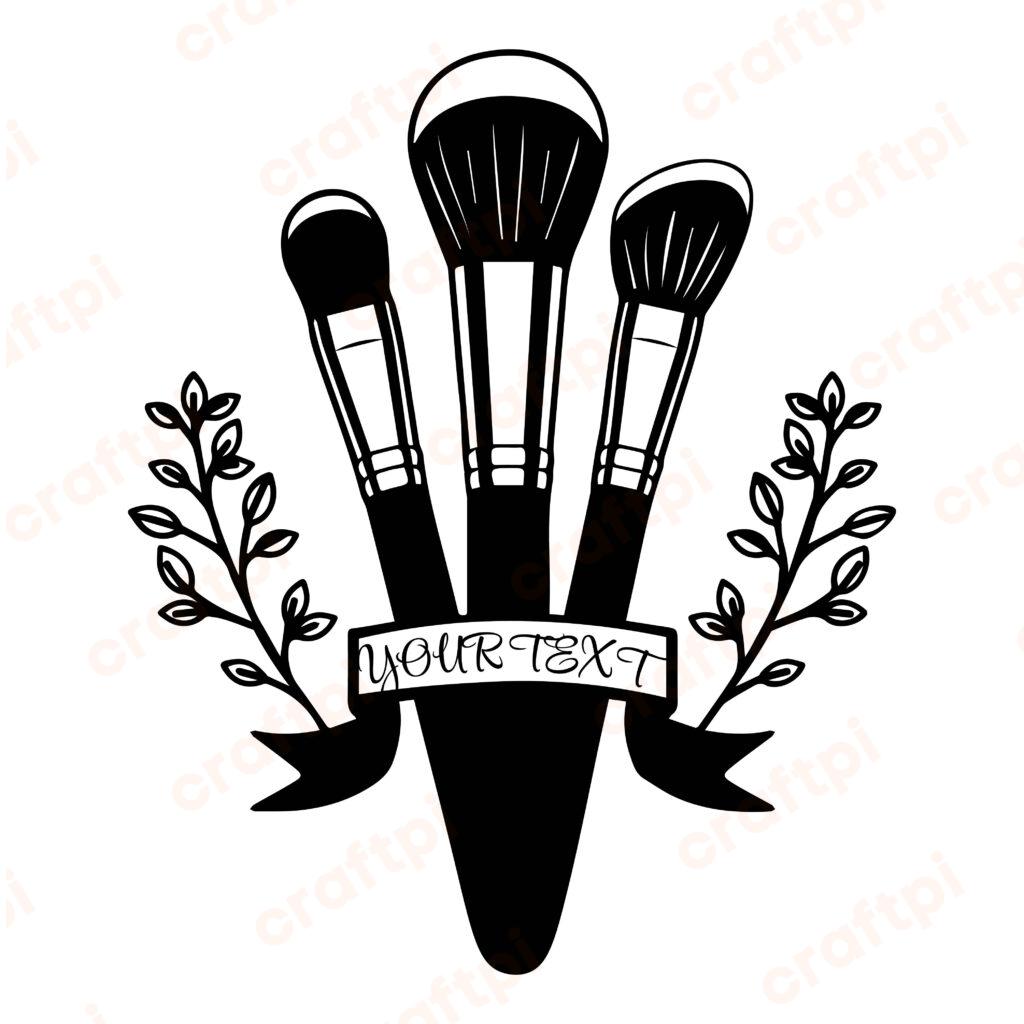 Makeup Tool Split Monogram SVG, PNG, PSD, DXF, JPG Files | Craftpi