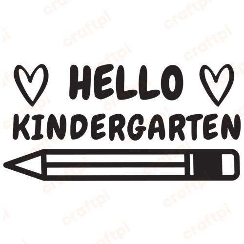 Hello Kindergarten Pencil SVG, PNG, JPG, PSD, DXF Files | Craftpi