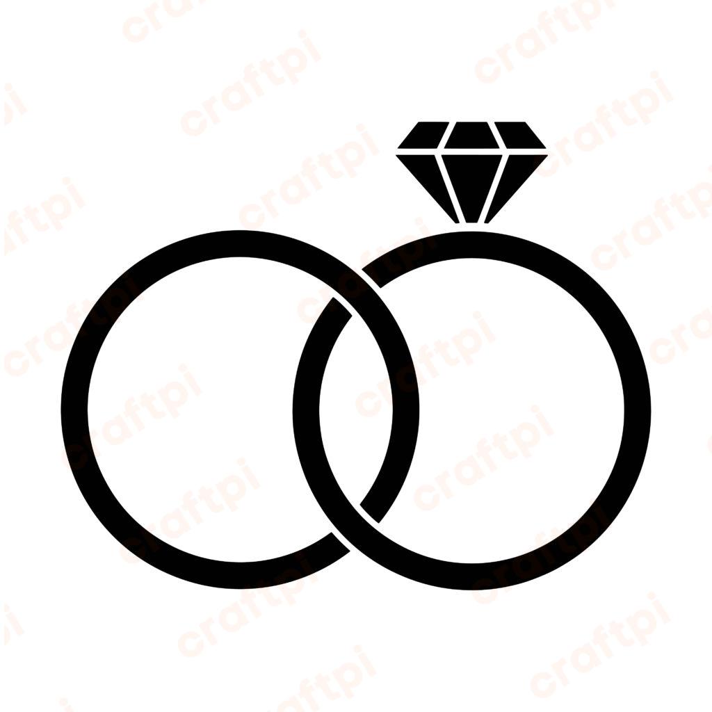 Wedding Rings SVG, PNG, JPG, PSD, DXF Files | Craftpi