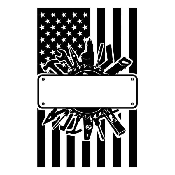 US Flag Carpenter Tools Monogram