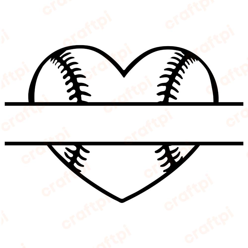 baseball heart monogram svg ur1646m1