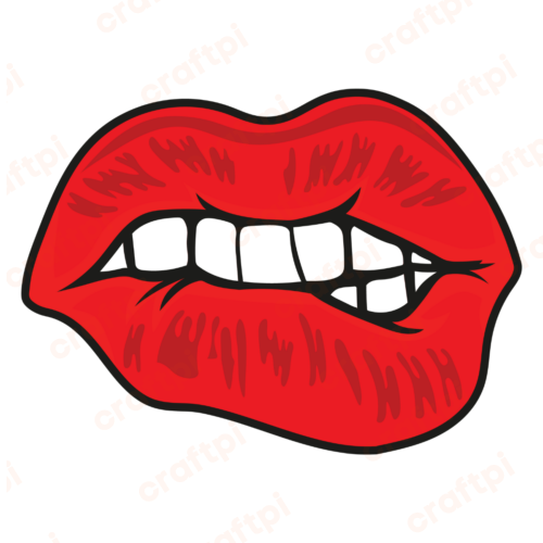 Bite Lips SVG, PNG, JPG, PSD, DXF Files | Craftpi