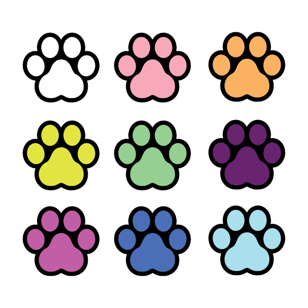 colorful paw print bundle