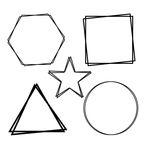 doodle geometric frames bundle