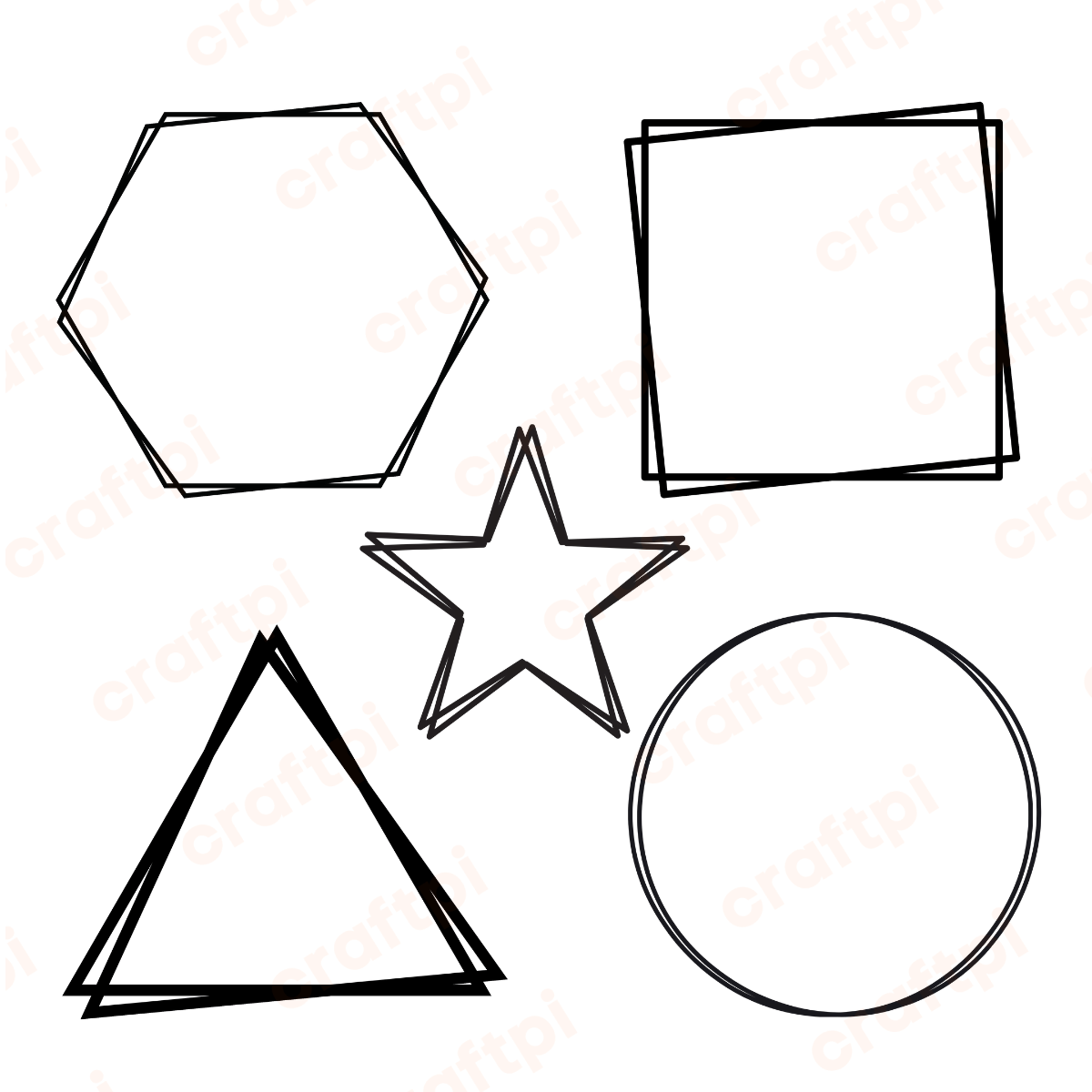 doodle geometric frames bundle