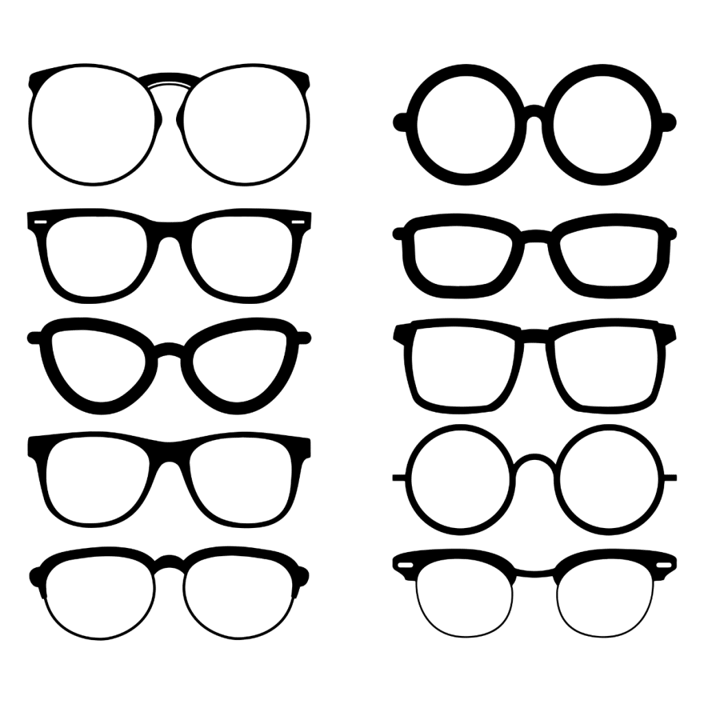 Eyeglasses Bundle SVG, PNG, JPG, PSD, DXF Files | Craftpi