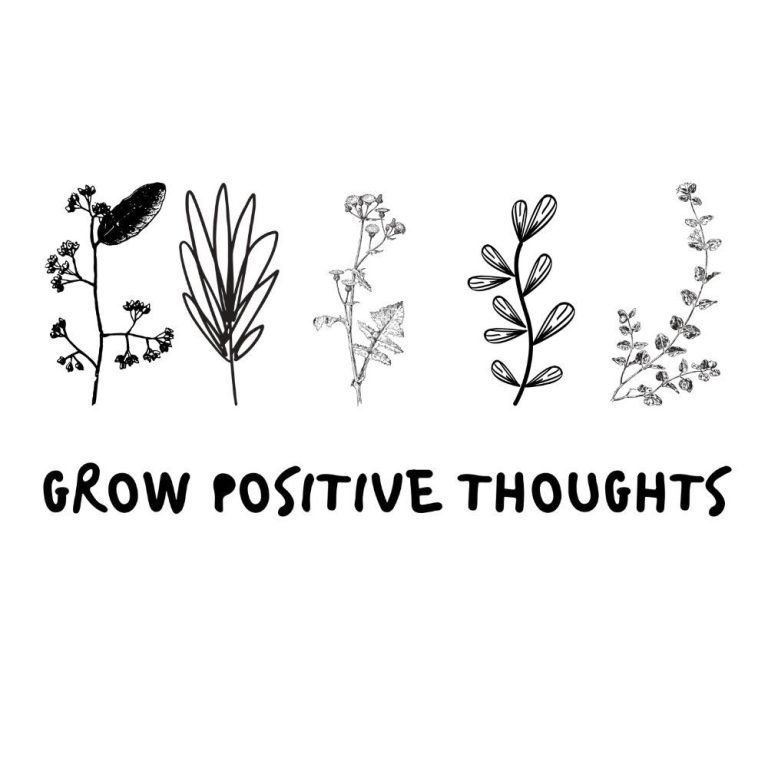 Grow Positive Thoughts SVG, PNG, JPG, PSD, DXF Files | Craftpi