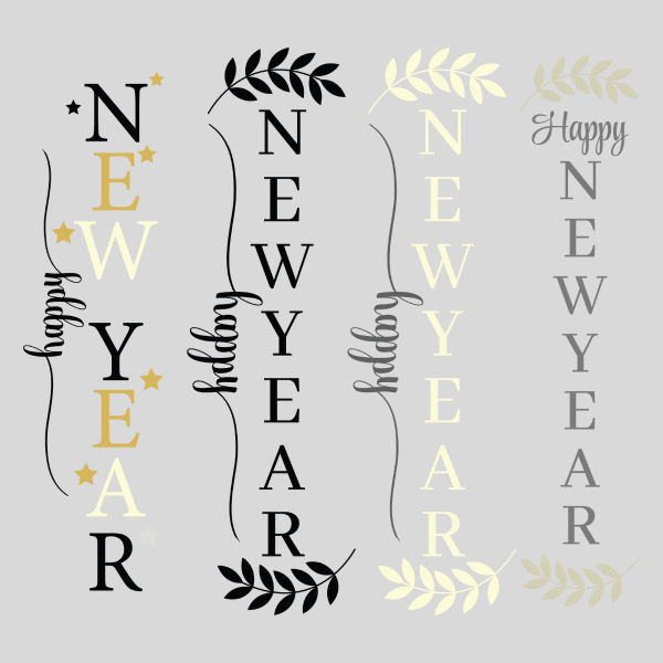 happy new year porch sign bundle