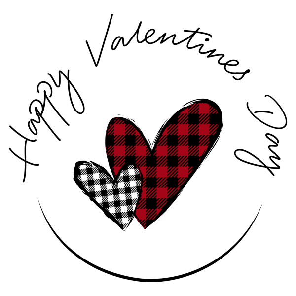 happy valentines day buffalo plaid hearts