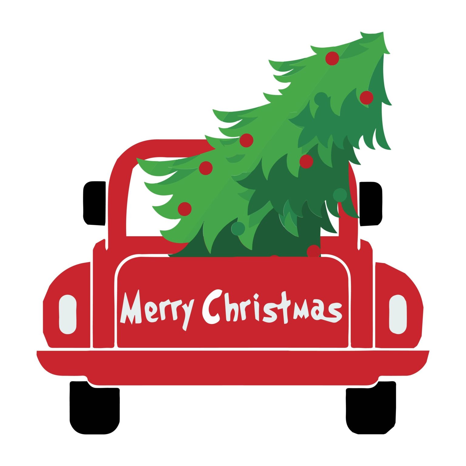 Merry Christmas Truck SVG, PNG, JPG, PSD, DXF Files | Craftpi